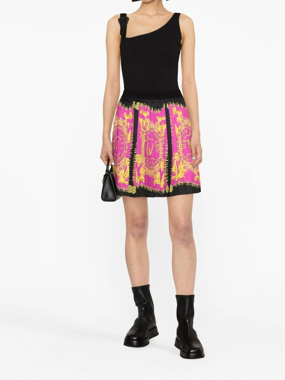 Affordable pleated Versace Couture Jeans Couture Women Logo miniskirt 0729